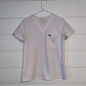 Limited Edition White Figs One Pocket Scrub Top